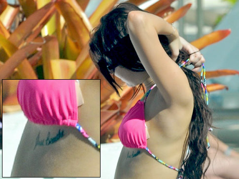 Disney Tattoos on Disney Queen  Miley Cyrus Was Seen With A Tattoo Under Her Heart